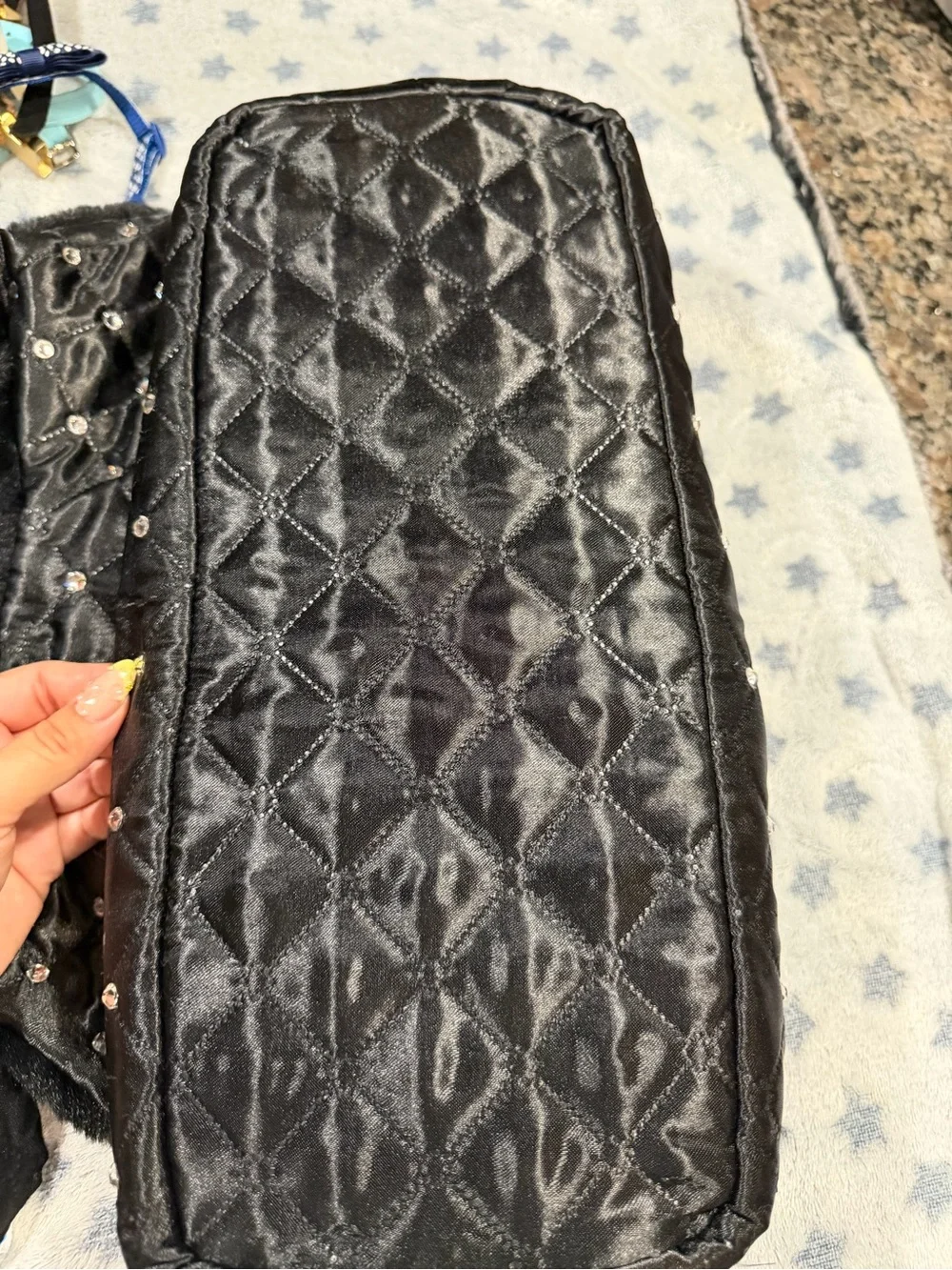 Hello Doggie Glamour Baby Dog Cartier Bag black caviar with Crystals